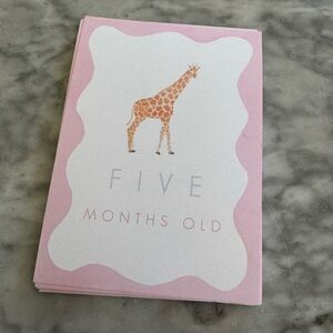 Baby Milestone Cards pink animals